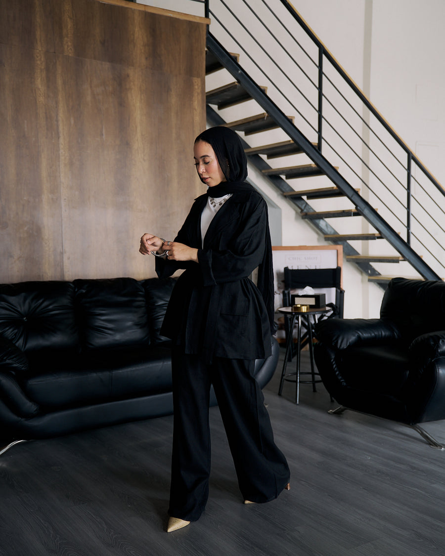 Black Linen Set