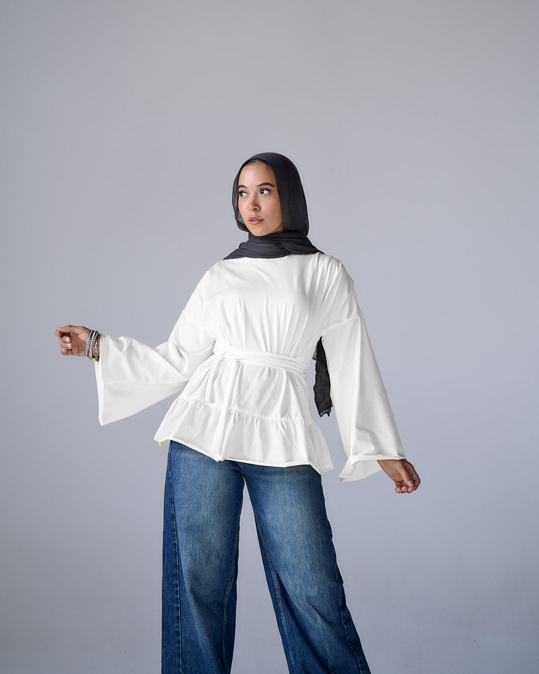 White Belted shirt
