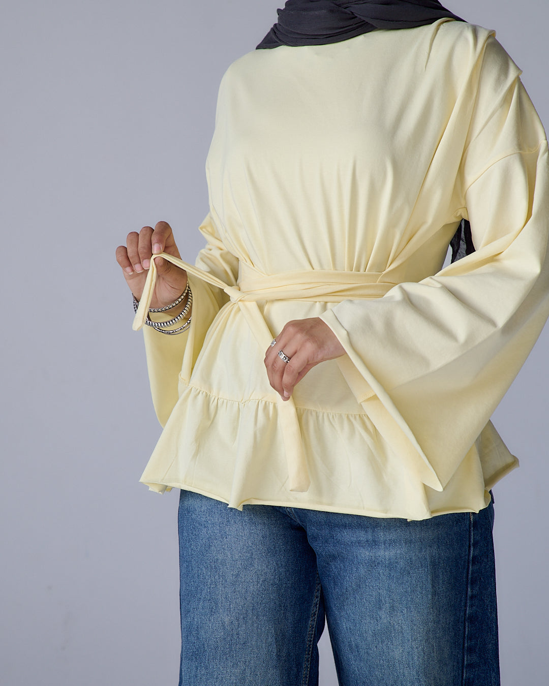 Yellow Belted shirt