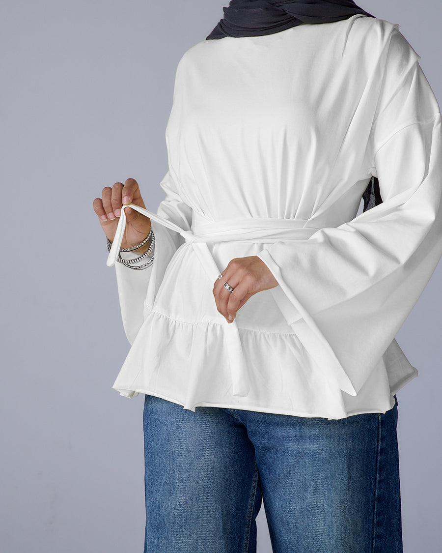 White Belted shirt