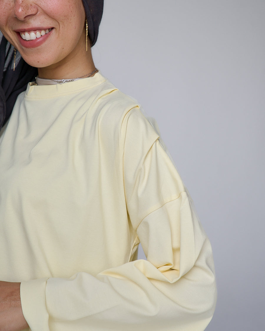 Butter Yellow Belted Top